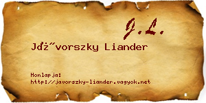 Jávorszky Liander névjegykártya